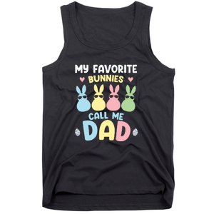 My Favorite Bunnies Call Me Daddy Easter Peeps Father's Day Easter Day Tank Top