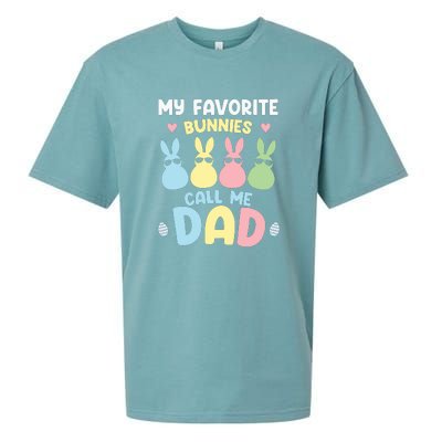 My Favorite Bunnies Call Me Daddy Easter Peeps Father's Day Easter Day Sueded Cloud Jersey T-Shirt