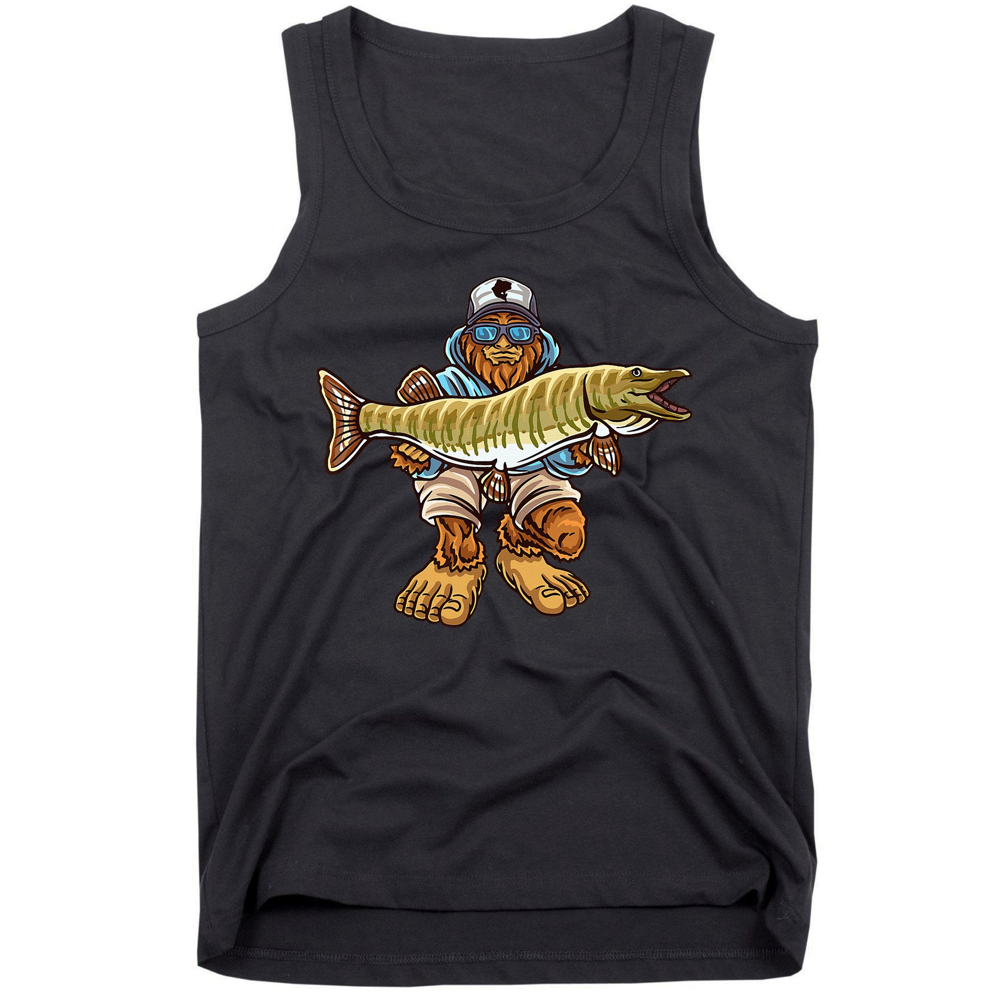 Muskie Fishing Bigfoot Musky Hunting Fisher Tank Top