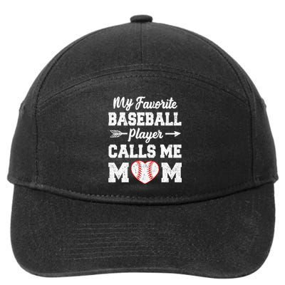 My Favorite Baseball Player Calls Me Mom Mothers Day 7-Panel Snapback Hat