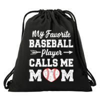 My Favorite Baseball Player Calls Me Mom Mothers Day Drawstring Bag