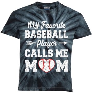 My Favorite Baseball Player Calls Me Mom Mothers Day Kids Tie-Dye T-Shirt