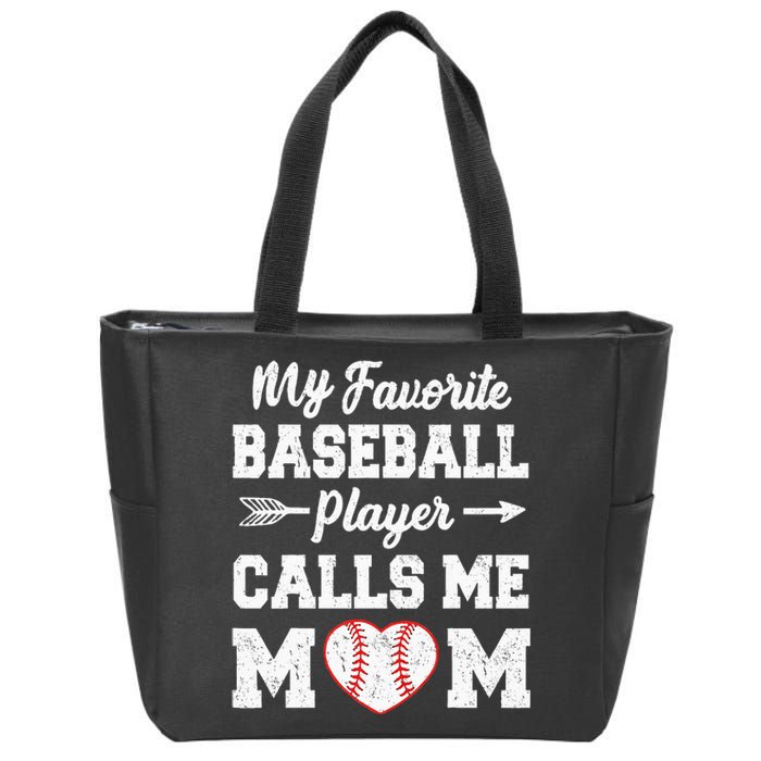 My Favorite Baseball Player Calls Me Mom Mothers Day Zip Tote Bag