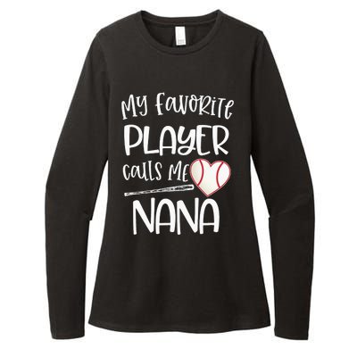 My Favorite Baseball Player Calls Me Nana Heart Ball Womens CVC Long Sleeve Shirt