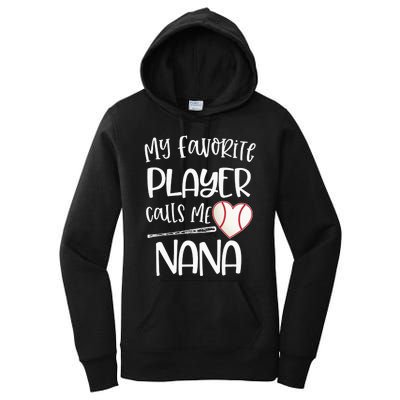 My Favorite Baseball Player Calls Me Nana Heart Ball Women's Pullover Hoodie