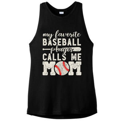 My Favorite Baseball Player Calls Me Mom Cheer Mother Gift Ladies PosiCharge Tri-Blend Wicking Tank