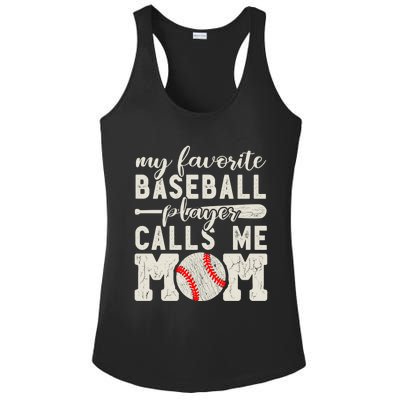 My Favorite Baseball Player Calls Me Mom Cheer Mother Gift Ladies PosiCharge Competitor Racerback Tank