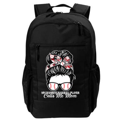My Favorite Baseball Player Calls Me Mom Messy Bun Mothers Backpack