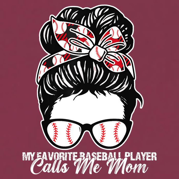 My Favorite Baseball Player Calls Me Mom Messy Bun Mothers 16oz Travel Tumbler