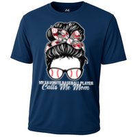 My Favorite Baseball Player Calls Me Mom Messy Bun Mothers Performance Shirt