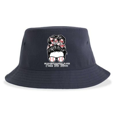My Favorite Baseball Player Calls Me Mom Messy Bun Mothers Sustainable Bucket Hat