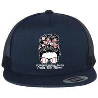 My Favorite Baseball Player Calls Me Mom Messy Bun Mothers Flat Bill Trucker Hat