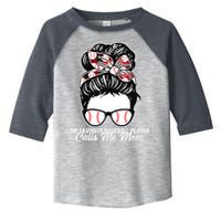 My Favorite Baseball Player Calls Me Mom Messy Bun Mothers Toddler Fine Jersey T-Shirt
