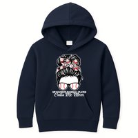 My Favorite Baseball Player Calls Me Mom Messy Bun Mothers Kids Hoodie