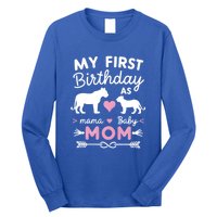 My First Birthday As Mom Lioness And Cub Love Gift Long Sleeve Shirt