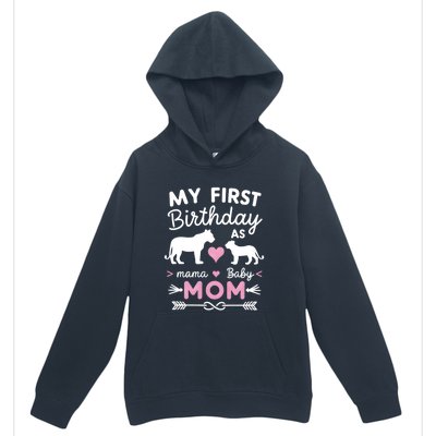 My First Birthday As Mom Lioness And Cub Love Gift Urban Pullover Hoodie