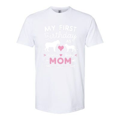 My First Birthday As Mom Lioness And Cub Love Gift Softstyle CVC T-Shirt