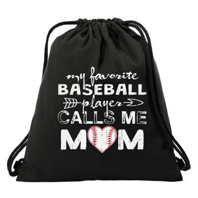 My Favorite Baseball Player Calls Me Mom, Mother's Day Drawstring Bag