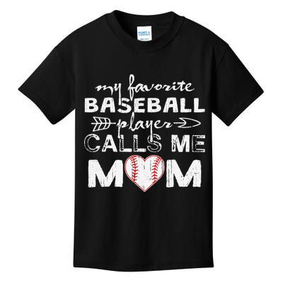 My Favorite Baseball Player Calls Me Mom, Mother's Day Kids T-Shirt