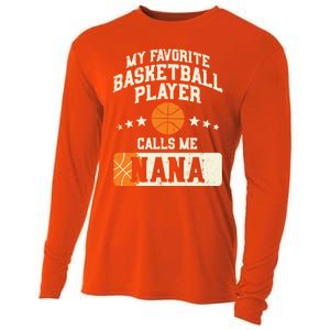 My Favorite Basketball Player Calls Me Nana Grandma Gift Cooling Performance Long Sleeve Crew