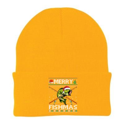 Merry Fishmas Bass Fish Fishing Christmas Ugly Sweater Xmas Great Gift Knit Cap Winter Beanie