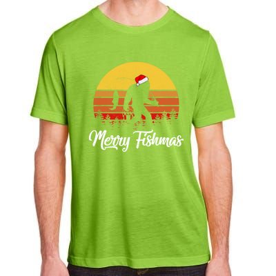 Merry Fishmas Bigfoot Fish Fishing Fisher Christmas Xmas Gift Adult ChromaSoft Performance T-Shirt