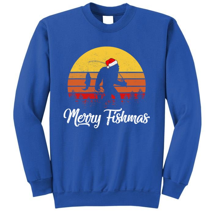 Merry Fishmas Bigfoot Fish Fishing Fisher Christmas Xmas Gift Sweatshirt