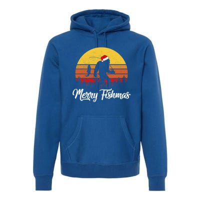 Merry Fishmas Bigfoot Fish Fishing Fisher Christmas Xmas Gift Premium Hoodie