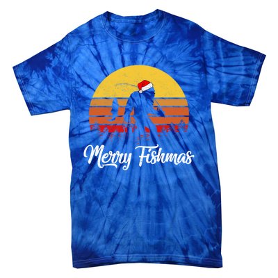 Merry Fishmas Bigfoot Fish Fishing Fisher Christmas Xmas Gift Tie-Dye T-Shirt