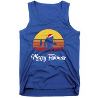 Merry Fishmas Bigfoot Fish Fishing Fisher Christmas Xmas Gift Tank Top