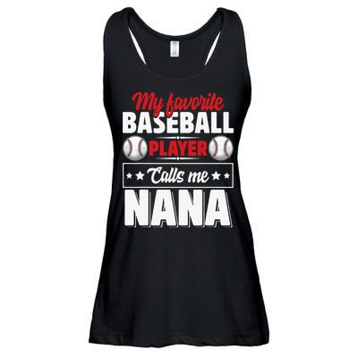 My Favorite Baseball Player Calls Me Nana Mother's Day Ladies Essential Flowy Tank