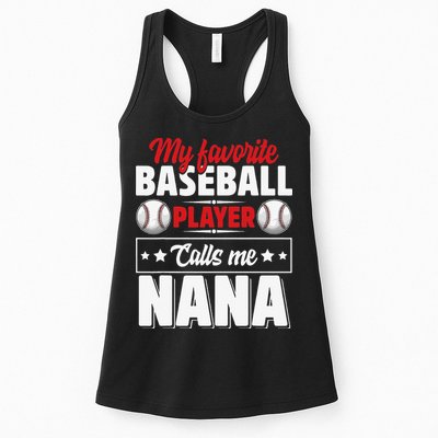 My Favorite Baseball Player Calls Me Nana Mother's Day Womens Tank Top