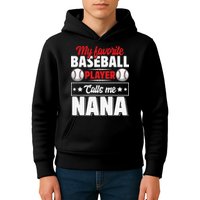 My Favorite Baseball Player Calls Me Nana Mother's Day Kids Hoodie