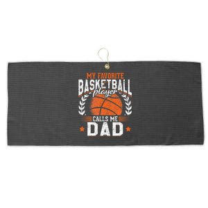 My Favorite Basketball Player Calls Me Dad Basketball Large Microfiber Waffle Golf Towel