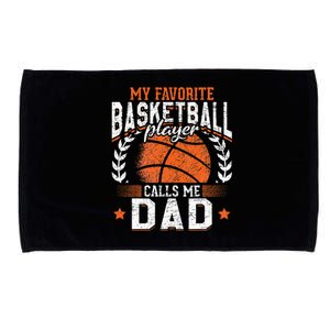 My Favorite Basketball Player Calls Me Dad Basketball Microfiber Hand Towel