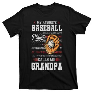 My Favorite Baseball Player Calls Me Grandpa Father’S Day T-Shirt