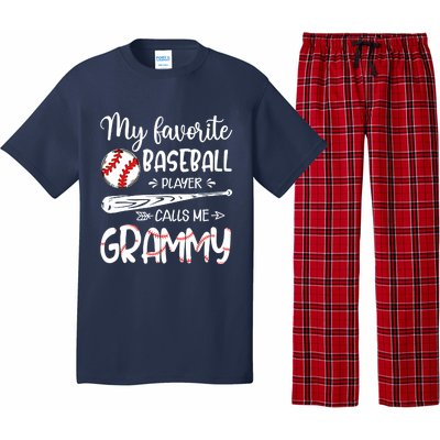 My Favorite Baseball Player Calls Me Grammy Pajama Set