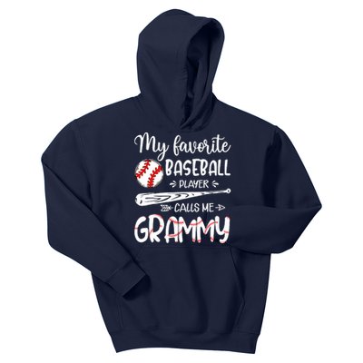 My Favorite Baseball Player Calls Me Grammy Kids Hoodie