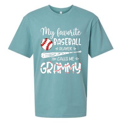 My Favorite Baseball Player Calls Me Grammy Sueded Cloud Jersey T-Shirt