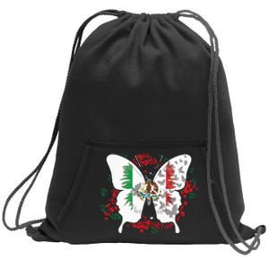 Mexican Flag Butterfly Mexicans Sweatshirt Cinch Pack Bag