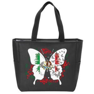 Mexican Flag Butterfly Mexicans Zip Tote Bag