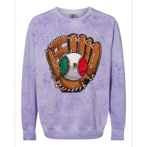 Mexico Flag Baseball Ball Softball Mexican Sport Player Colorblast Crewneck Sweatshirt