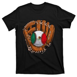 Mexico Flag Baseball Ball Softball Mexican Sport Player T-Shirt