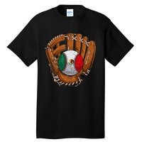 Mexico Flag Baseball Ball Softball Mexican Sport Player Tall T-Shirt