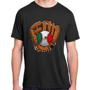 Mexico Flag Baseball Ball Softball Mexican Sport Player Adult ChromaSoft Performance T-Shirt