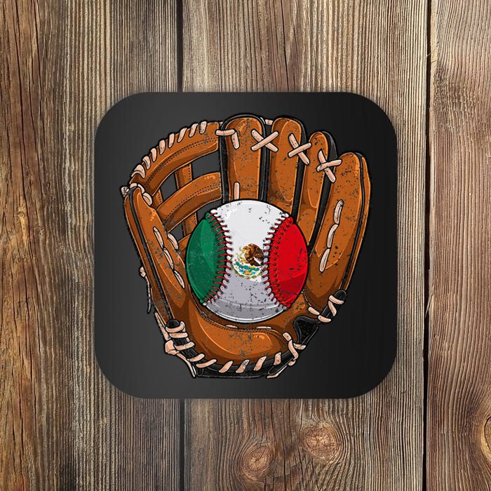 Mexico Flag Baseball Ball Softball Mexican Sport Player Coaster