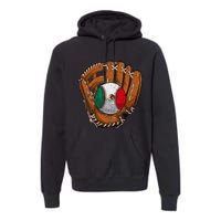 Mexico Flag Baseball Ball Softball Mexican Sport Player Premium Hoodie