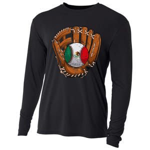 Mexico Flag Baseball Ball Softball Mexican Sport Player Cooling Performance Long Sleeve Crew