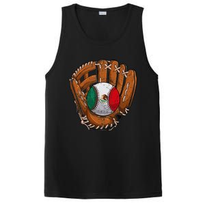 Mexico Flag Baseball Ball Softball Mexican Sport Player PosiCharge Competitor Tank