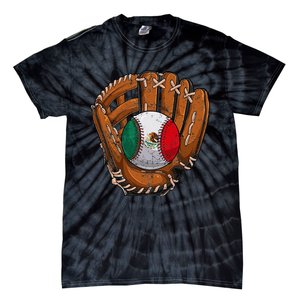 Mexico Flag Baseball Ball Softball Mexican Sport Player Tie-Dye T-Shirt